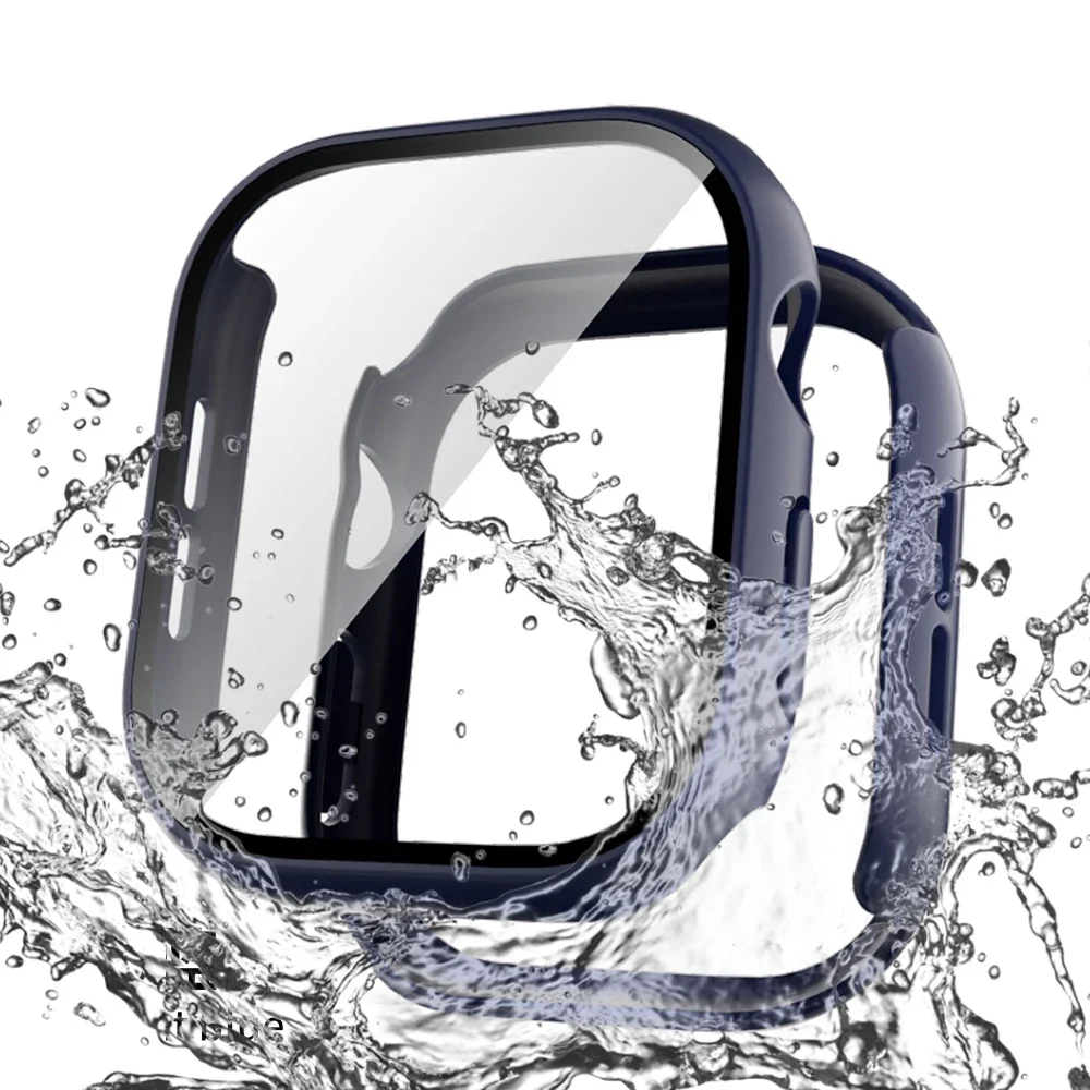 حافظة صلبة لساعة أبل ، زجاج مقسى ، شاشة مقلوبة ، تغطية كاملة ، واقي ، كمبيوتر شخصي ، ملحقات ساعة ذكية ، سلسلة 10 ، 42: 46