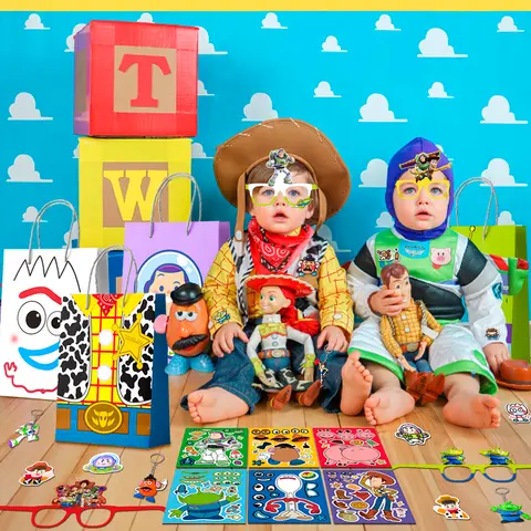 टॉय स्टोरी पार्टी सप्लाई, 50 पीस टॉय स्टोरी बर्थडे पार्टी फेवर-टॉय स्टोरी गुडी बैग कीचेन स्टिकर आदि टॉय स्टोरी पार्टी फेवर 6 best sales पर्व पार्टी की सजावट - №1