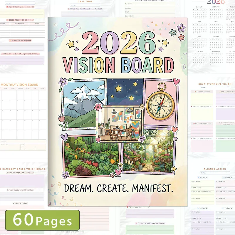 2026 Vision Board And Goal Planner: Manifest Your Best Life With Monthly & Quarterly Strategic Planning, SMART Goals Workbook