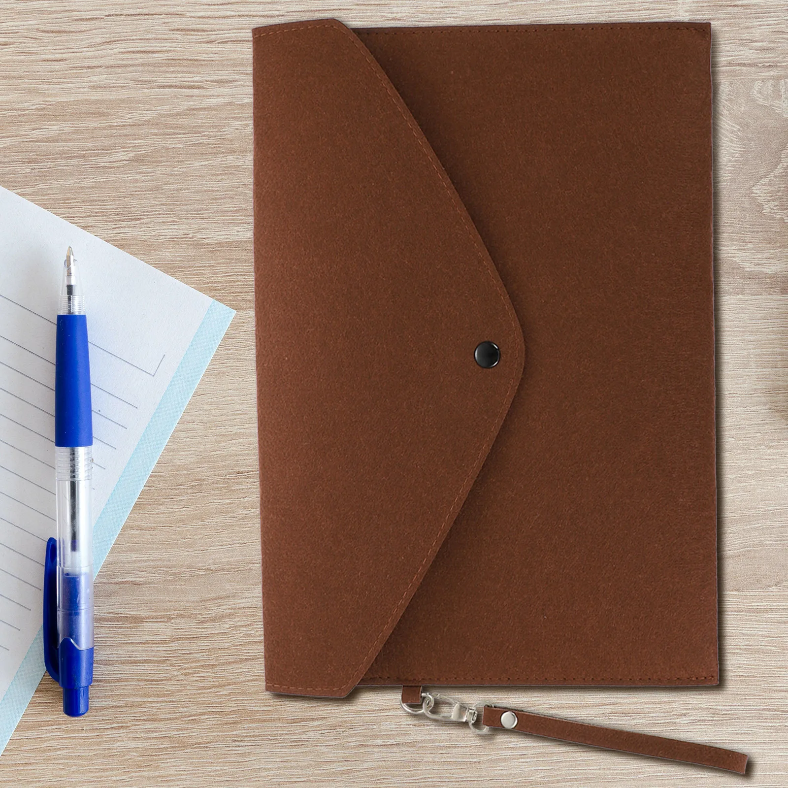 Press Stud Document Pouch A4 Felt File Folder Waterproof Business Card Holder Secure Clasp Portable Organizer Folders For