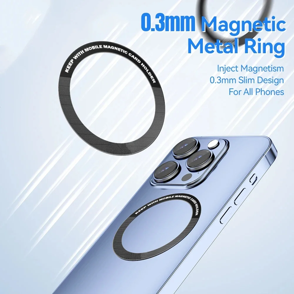 Magnetic Metal Plate Ring Wireless Charger Iron Sheet Sticker Car Phone Holder Compatible With All Phone Magnet Sheet view 2