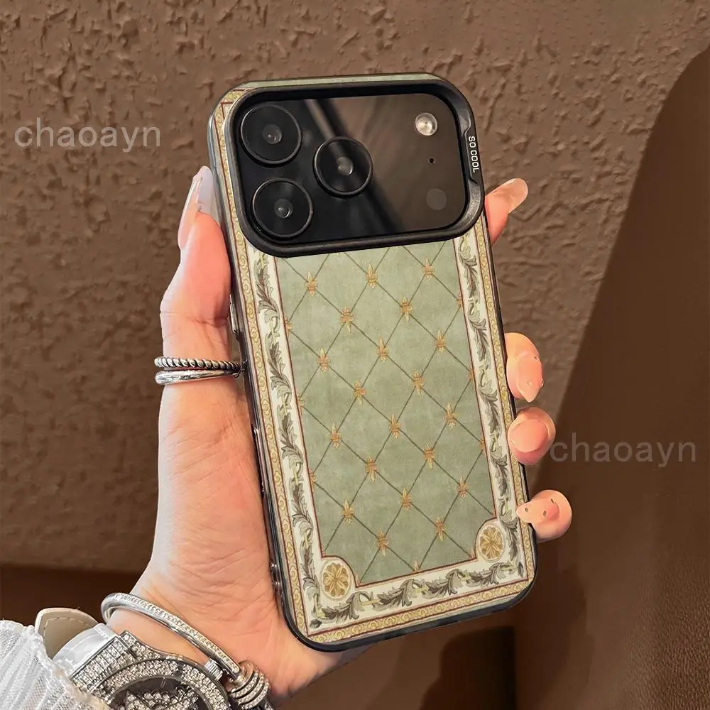 Зеленый чехол для телефона с персидским дизайном для iPhone 17, 16, 14, 13, 12, 11 Pro/Max/Plus, противоударная задняя крышка с защитой от отпечатков пальцев