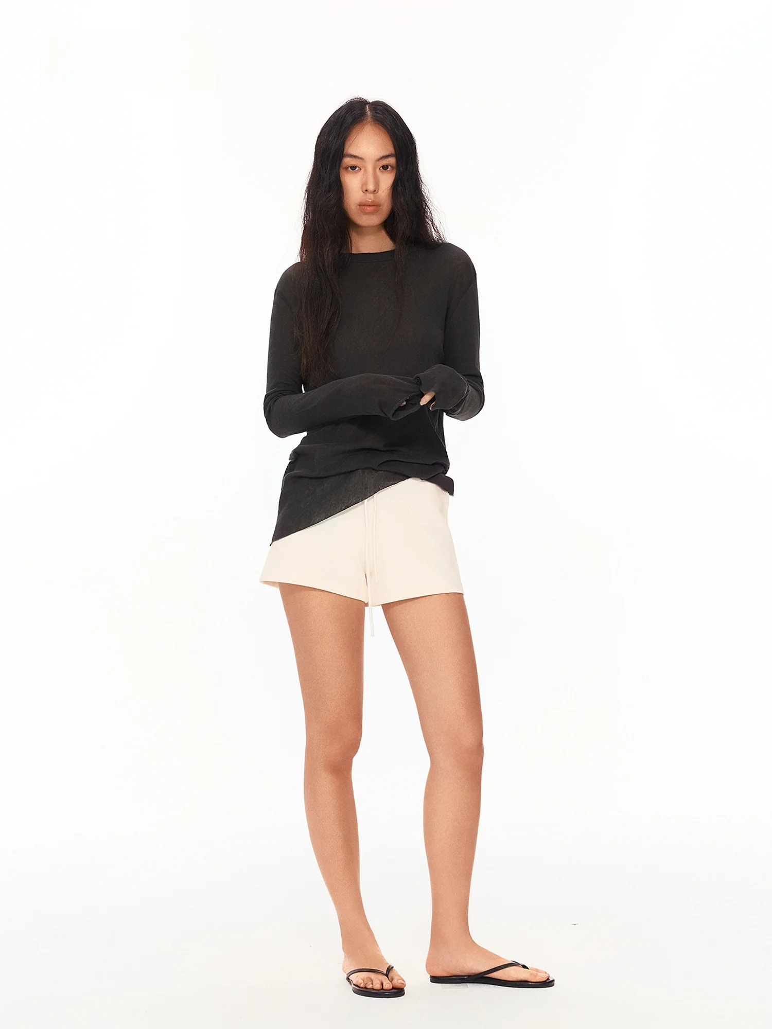 

LUMIEN Long Sleeve Cotton T-Shirt Women's Basic Multi-Color Spring New Style Slim Fit Base Layer Top Commute Style