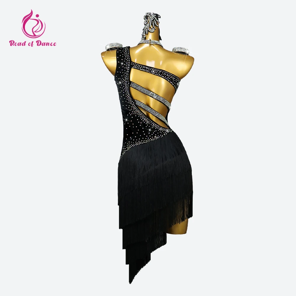 ラテンダンス衣装女性パーティー服フリンジドレス競技女の子ダンスウェアステージスカートサンバスーツエレガントな社交衣装