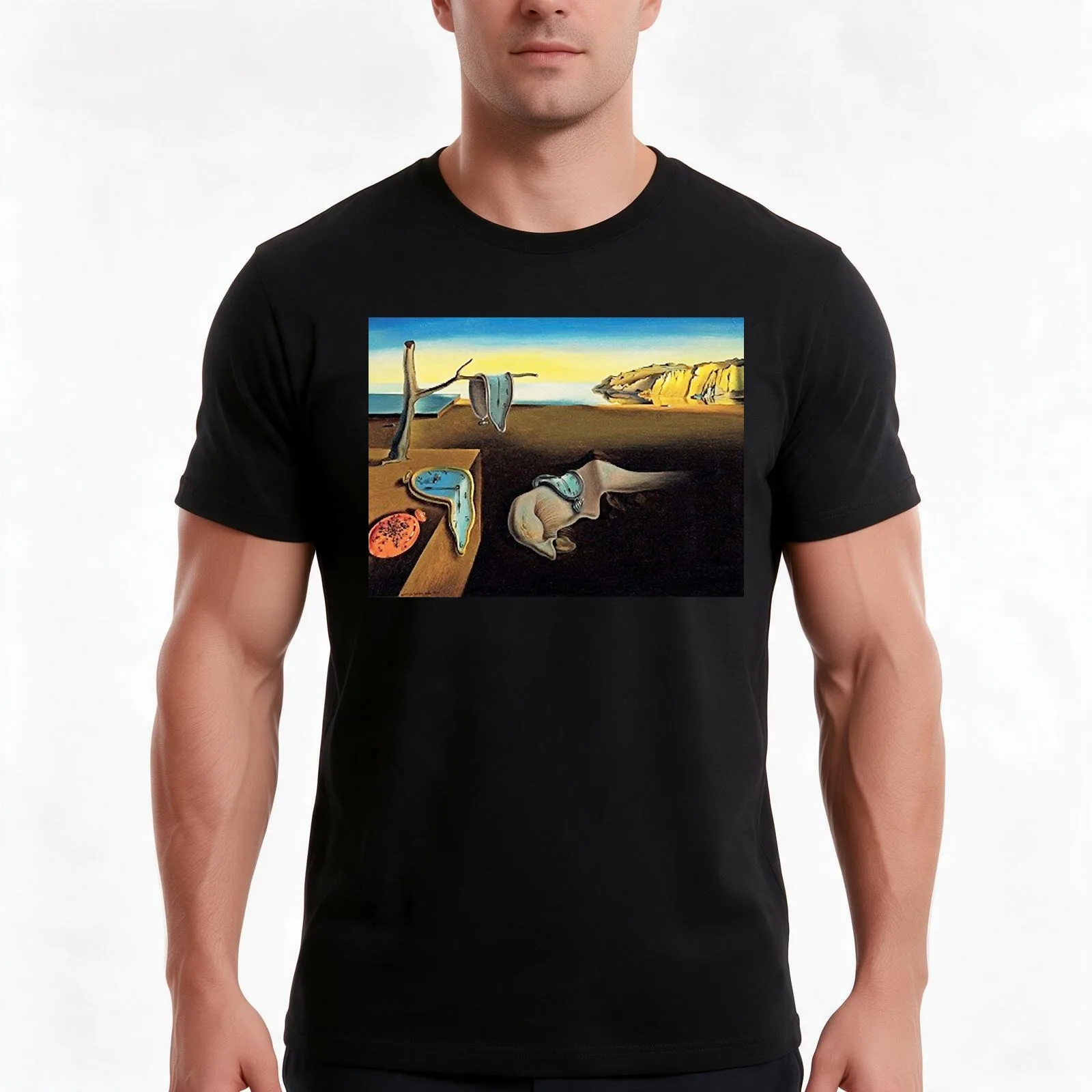 DALI, Salvador Dali, The Persistence of Memory, 1931. T-Shirt, Summer Casual Cotton Tee, Oversized Streetwear Tops, 100% Cotton