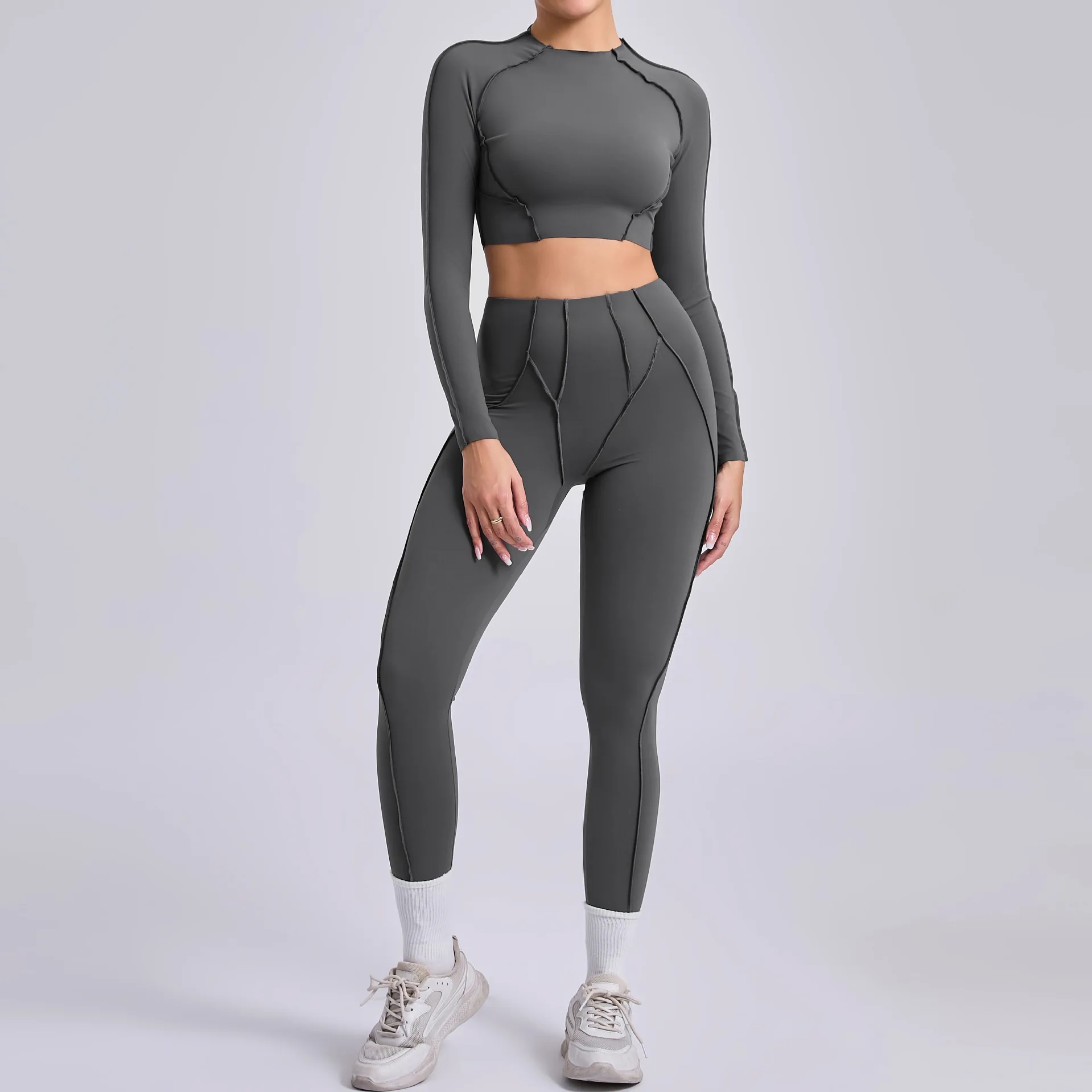 

Three-dimensional Beauty Yoga Suit Women's Pleated Hip Lift Versatile Yoga Suit Running Sports Fitness Suit