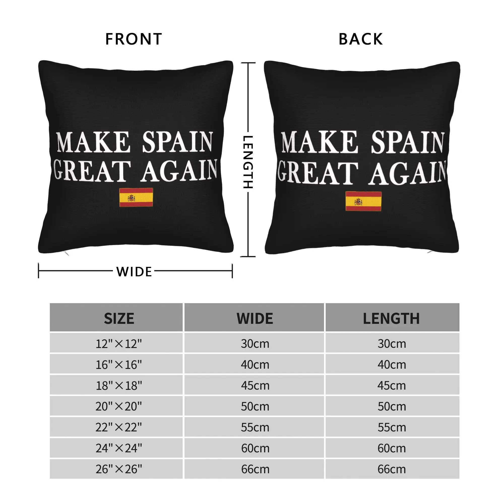 Funny Make Spain Great Again Square Pillowcases Polyester Home  Cushion Cover Cool Home Decoration Pillow Cover 40*40