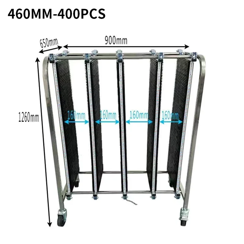 High Quality Antistatic Esd Pcb Storage Turnover Cart Adjustable Stainless Steel Turnover Cart For PCB Production