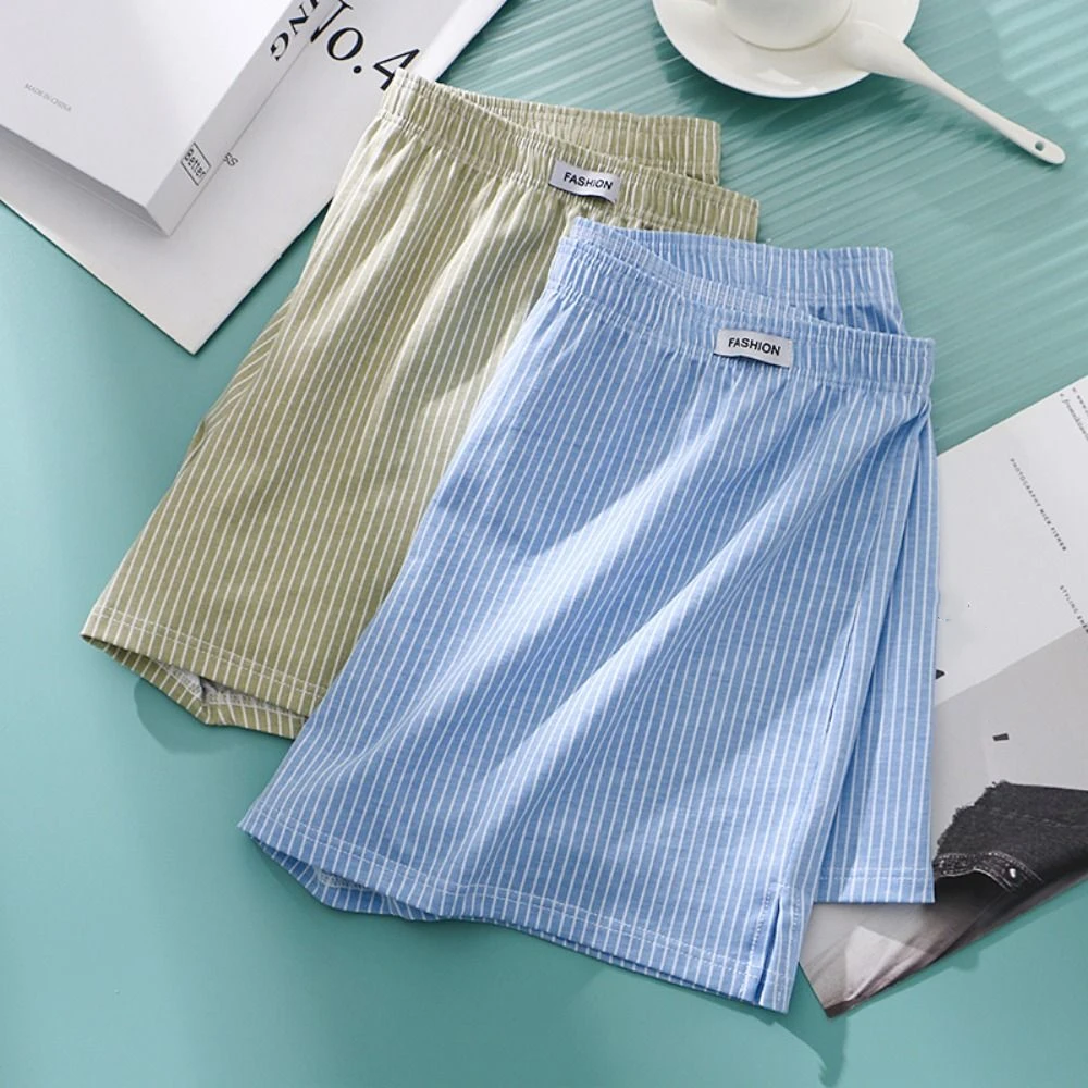 Casual Baggy Men Boxer Briefs Breathable Classic Bloomers Underwears Underpants Loose Cotton Boxer Briefs Boy