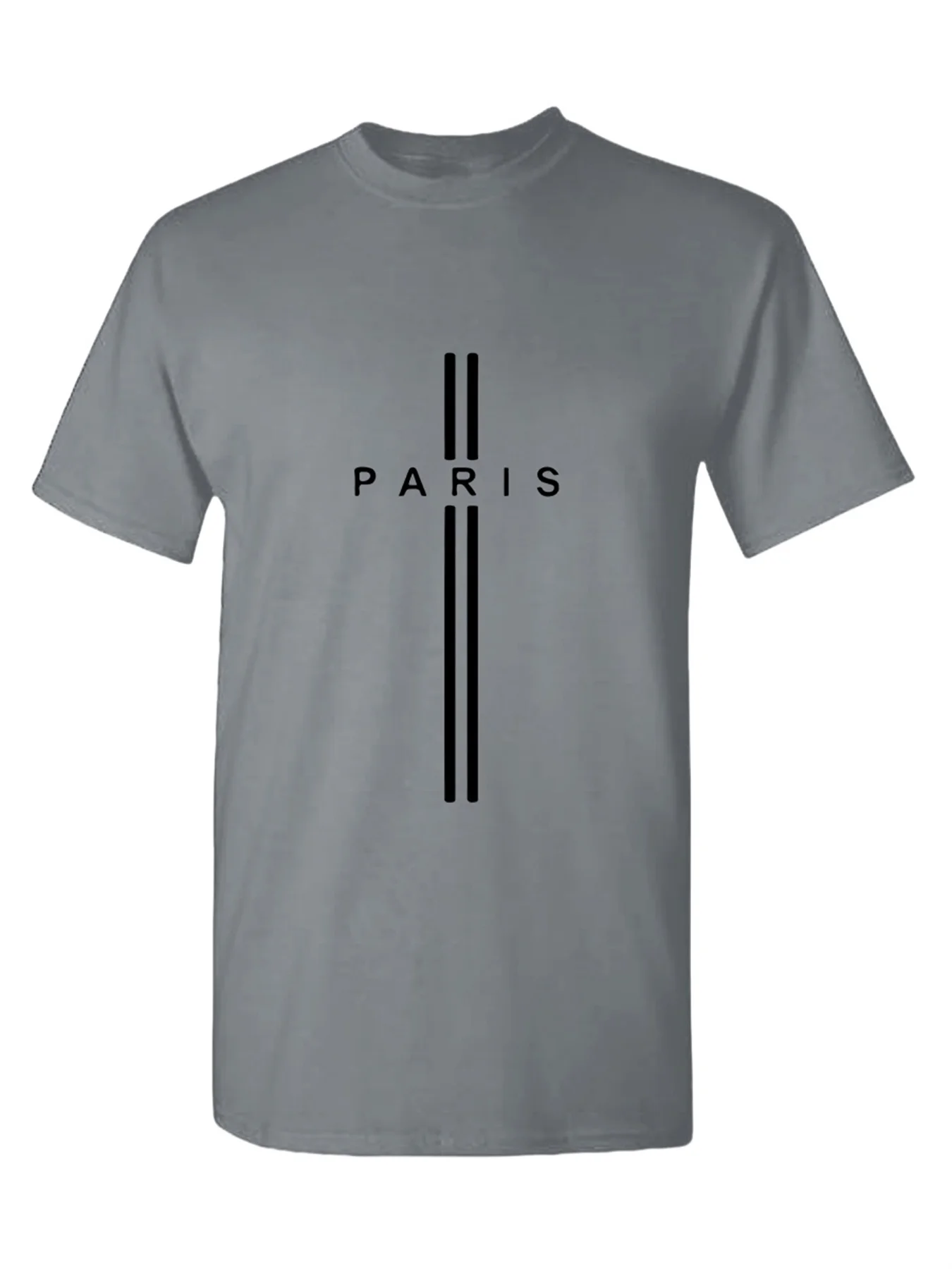 

Trail Running Compression Tee Muscle Support Design Moisture-Wicking Men's Short Sleeve Round Collar Paris English T-Shirt