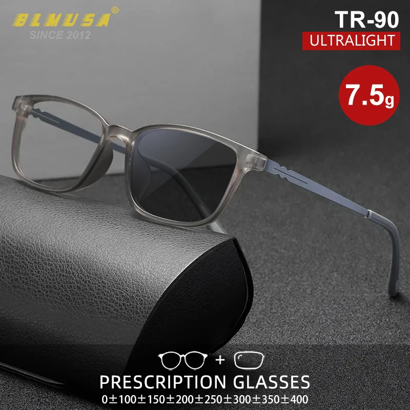 

BLMUSA Ultralight Men Women Computer Glasses Frame Blue Light Filter Reading Glasses Myopia Photochromic Prescription Eyewear