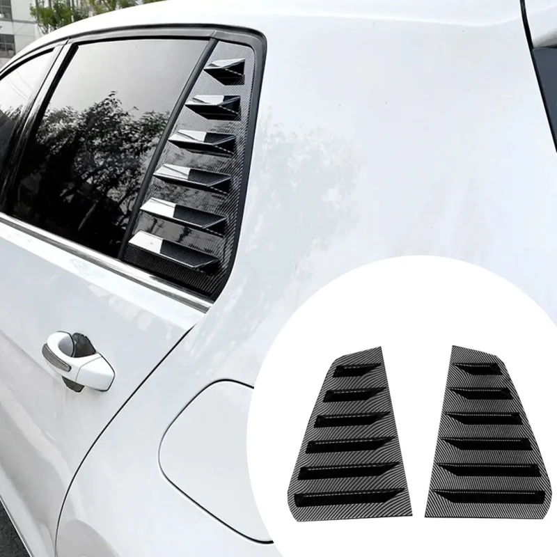 

Car Rear Window Shutter Louver Side Vent Cover Sticker For VW Golf 7 7.5 MK7 7.5 GTI 2014-2019 Carbon Color Exterior Accessories