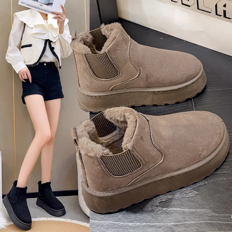 2024 inverno donna stivali da neve peluche caldo antiscivolo impermeabile signore appartamenti Sneakers Casual Slip on stivaletti femminili Botas