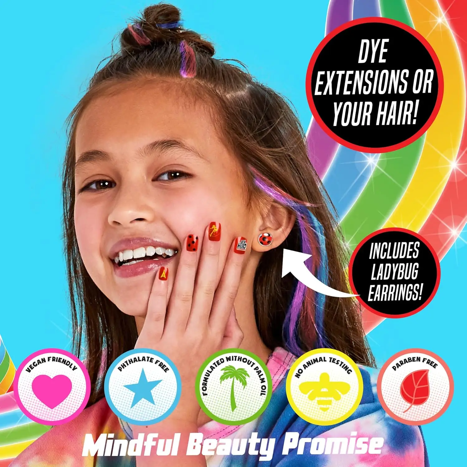 Spots On Beauty Makeover Studio for Kids – Create unique hair art & manicure with this kit! Safe nail art designed for kids 6-9
