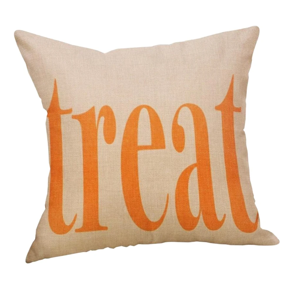 December Trick or Treat Halloween Flax Decorative Pillowcases for Couch Patio Set Of 4,18x18 Inch