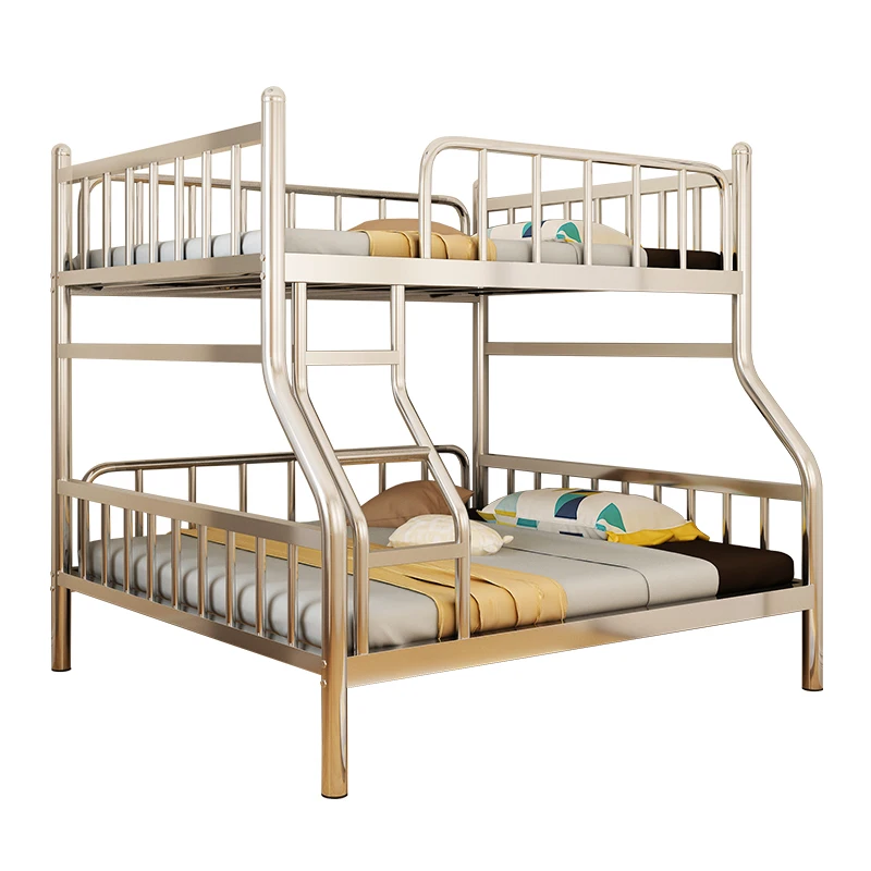 304 stainless steel, double layered top and bottom with iron frame, economical family school employee dormitory bed