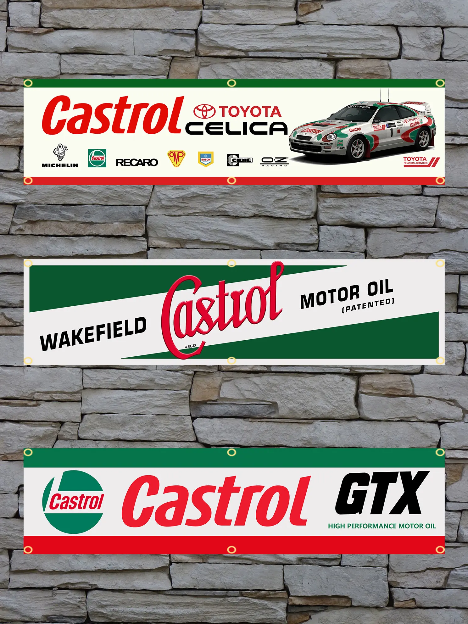 60x240cm Castrols Flag Motoring Workshop Garage Banners Tapestry Polyester Printed Flag Garage or Outdoor For Decoration