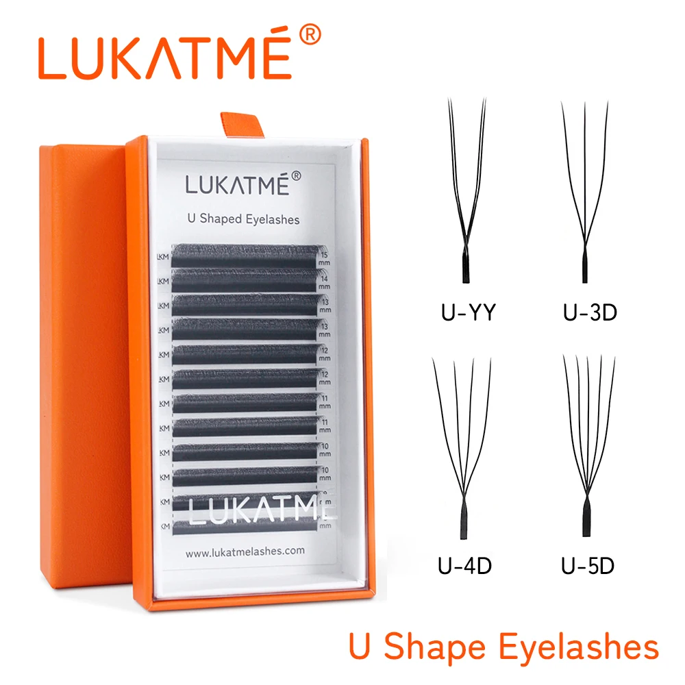

LUKATME U-shaped Y 3D 4D 5D Eyelash Extension Premade Fans Fluffy U Shape Lashes Lightweight Bloom U False Eyelashes