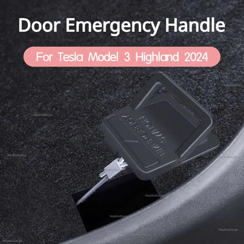 

Door Emergency Handle for Tesla Model 3 Highland 2024 Rear Door Physical Mechanical Door Lock Unlock Puller Button New Model3+