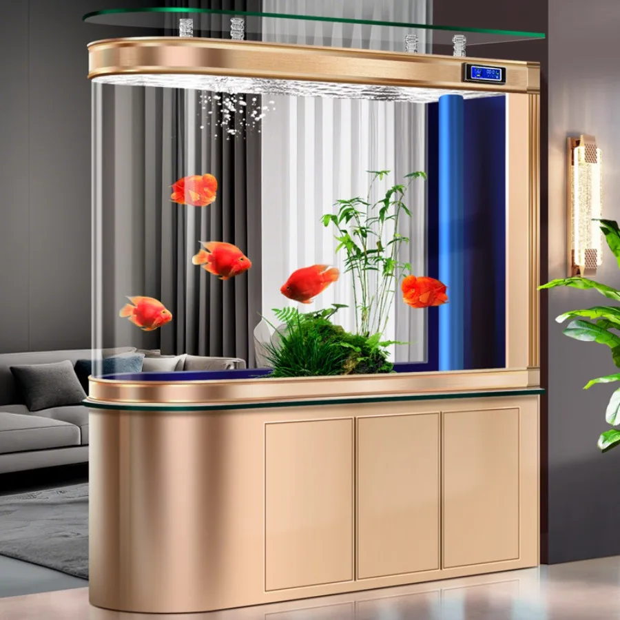 Integrated Simple Nordic Aquariu Silent Glass Reception Desk Smart Minimalchic Self Maintaining Ffice Furniture Военное ДелоLJ40