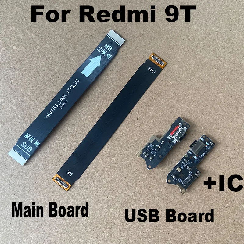 For Xiaomi Redmi 9T USB Charging Dock Port Mian Mother Mic Microphone Fast Connector Board Flex Cable Parts Replacement