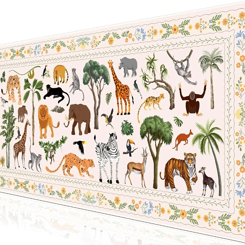 

XXL large Bohemian-style floral jungle mouse pad with anti-slip base is suitable for office and home computer Settings