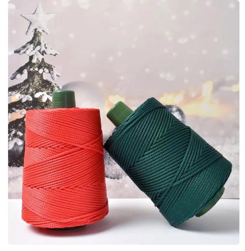 

Набор из 2 шт., легкий шнур для вязания крючком, полая пряжа 3 мм, для вязания крючком летних солнцезащитных шляп, сумок, поделок и рождественских украшений