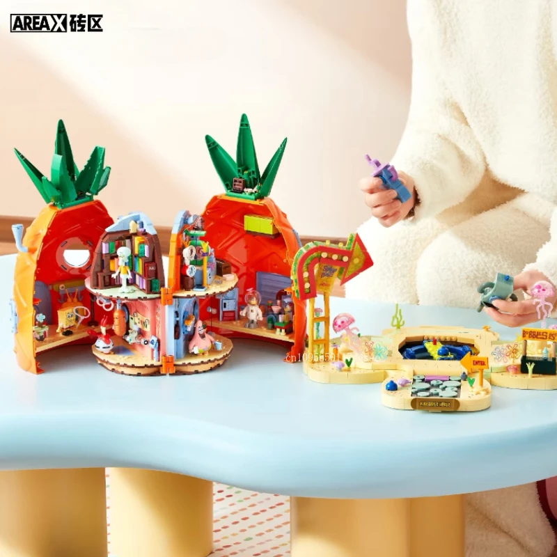 Bob l'éponge SquarePants ananas maison blocs de construction édition phare assemblage pour enfants Puzzle jouet modèle cadeau blocs de construction