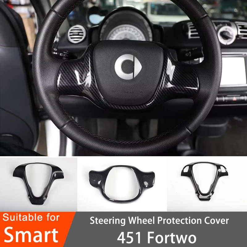 Car Steering Wheel Carbon Style Interior Modifications Steering Wheel Interior Parts Smart 451 Fortwo Brabus Edition