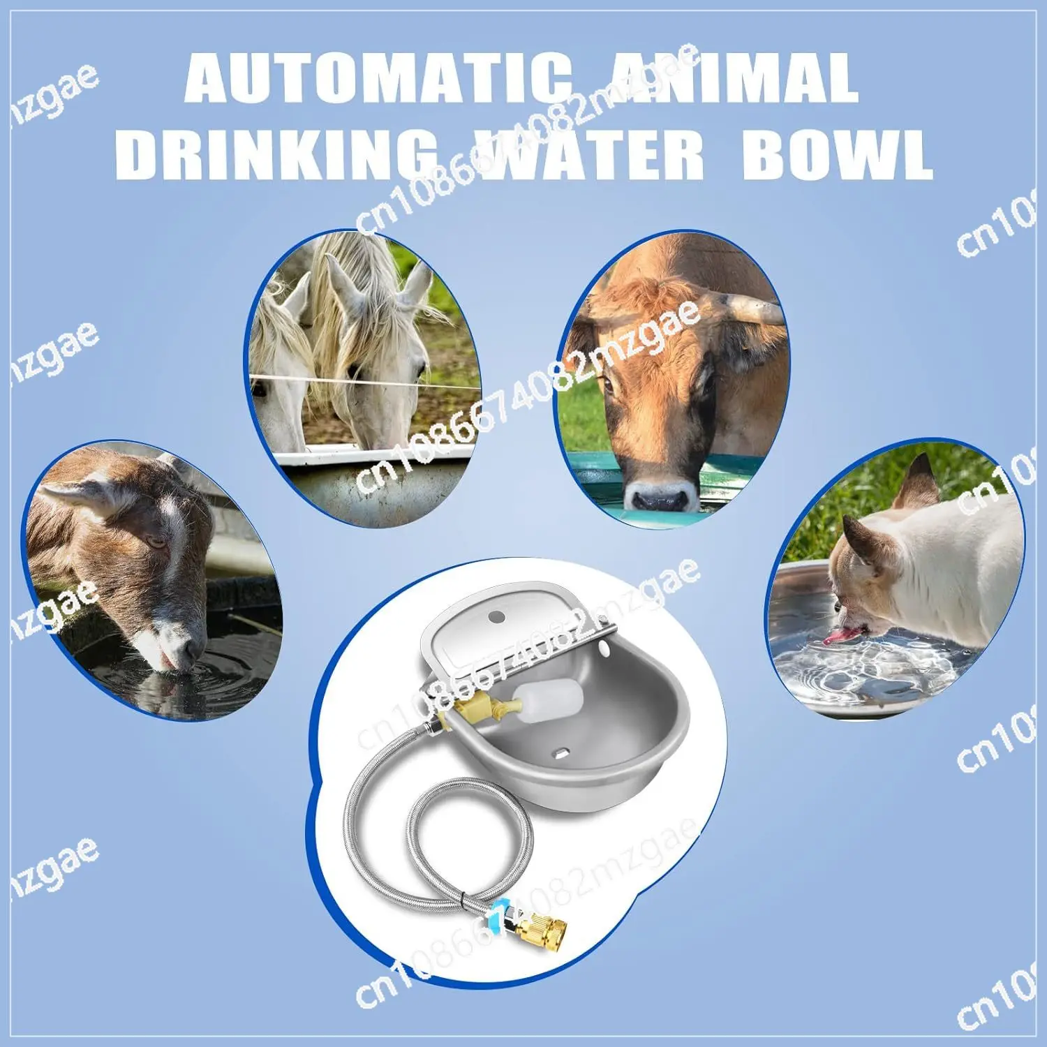 Self-Filling Automatic Animal Watering Bowl for Pets and Livestock, Dispenser Hydration System for Farm and Home