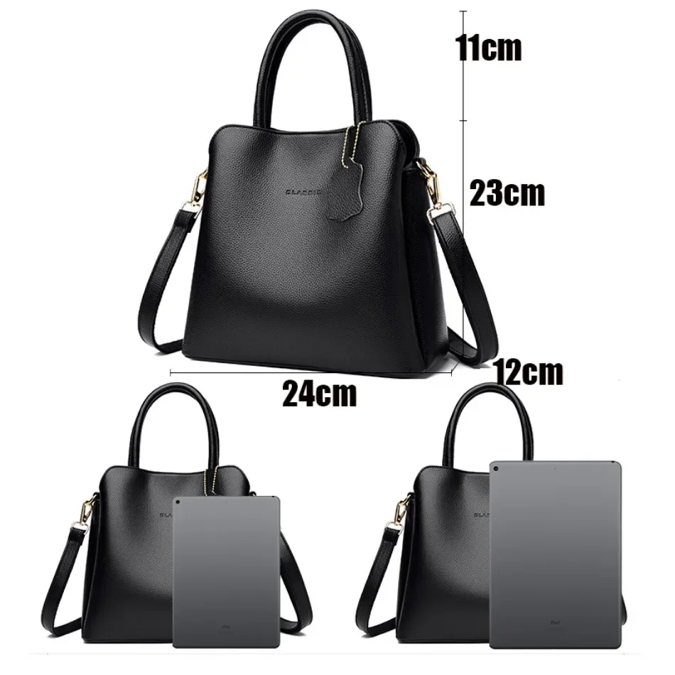 Soft Leather Luxury Handbags Women Bags Designer Female Croosbody Bags for Women Casual Solid Color Tote Handbag Sac A Main 2024