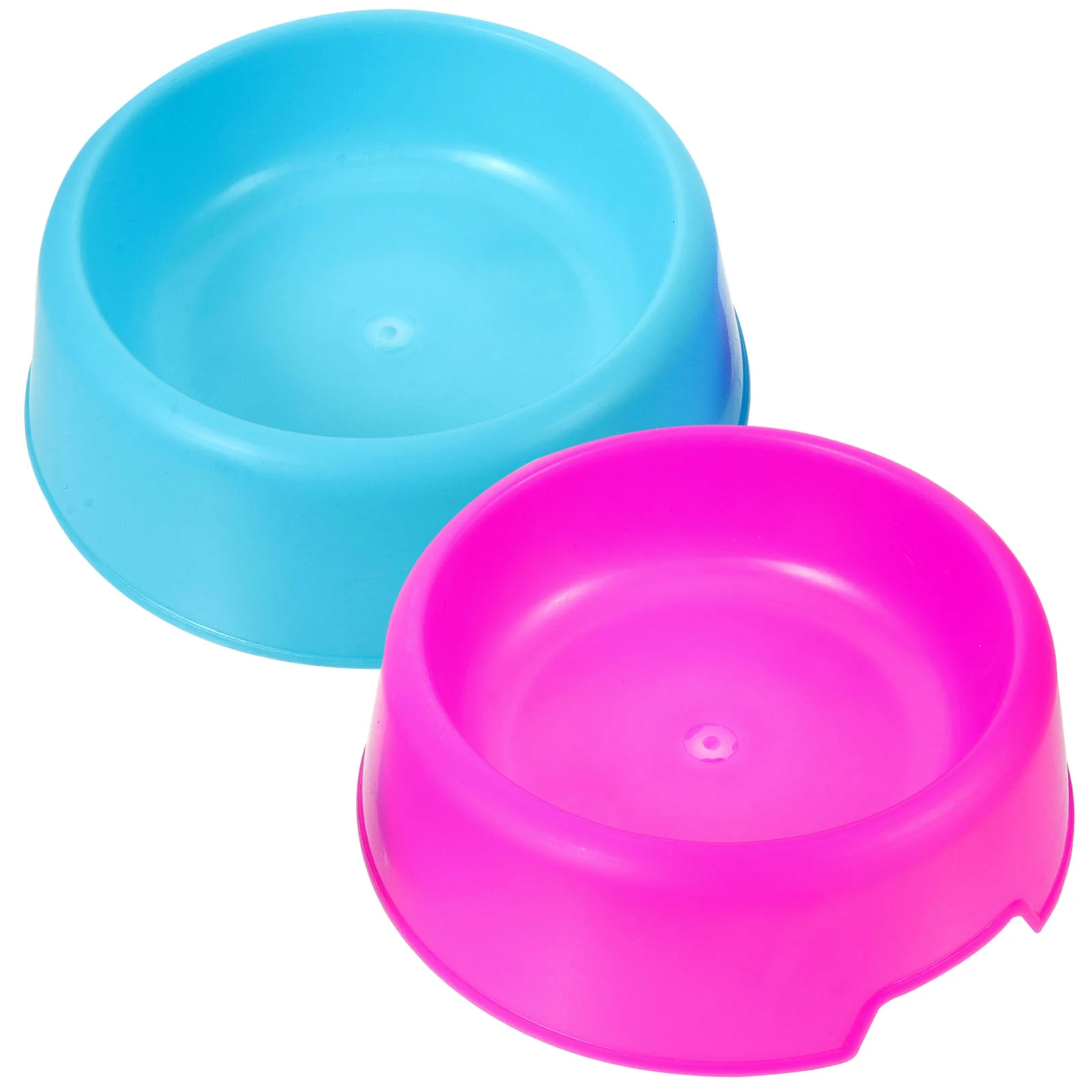 2 Pcs Pet Bowl Puppy Feeder Dog Food Cat Bowls Water Holder Feeding Plastic Round Travel