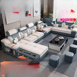 Sofa living room Modern simple sofa multi-functional non-washing technology cloth large fabric sofa whole furniture