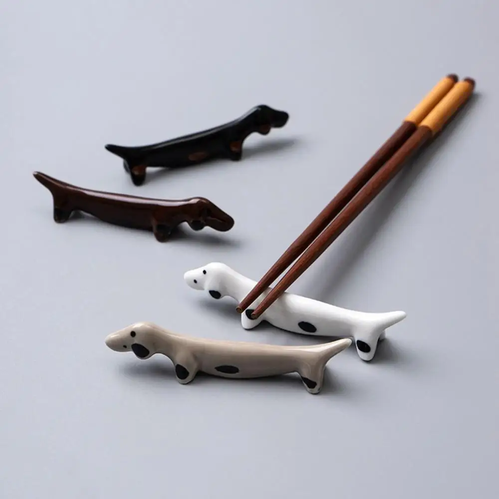 1 PCS Simple Chopsticks Holder Creative Puppy Shaped Dinnerware Stand Durable Ceramic Spoon Fork Rack