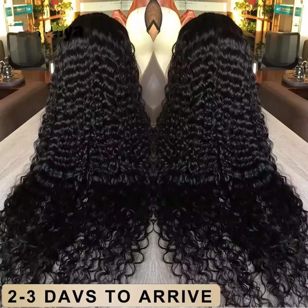 

Transparent 250% Density Water Culry 13x6 Full Lace Frontal Wig Human Hair 40Inch Deep Wave 13x4 Hd Lace Front Wig For Women