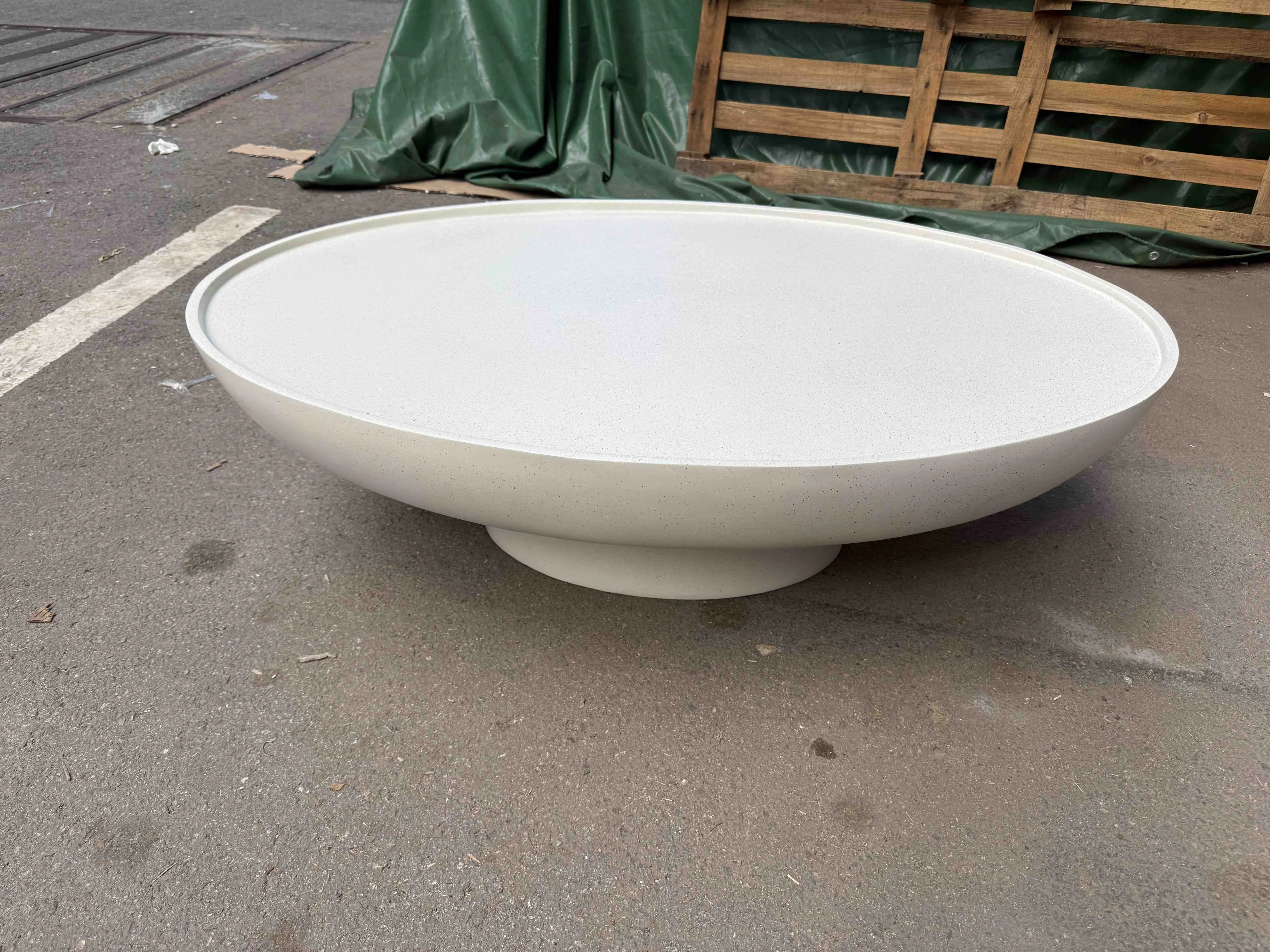 Luxury Fibreglass Oval Coffee Table Set Modern Design Living Room Furniture Decorative Plastic Center Table