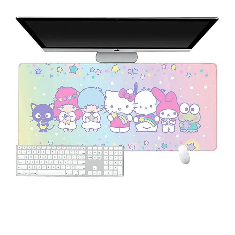 Gaming Mousepad Kawaii Large Mouse Pad Gamer Desk Mat Cute Cat Mouse Mat Anime Non-Slip Keyboard Pad Premium Rubber Keyboard Mat