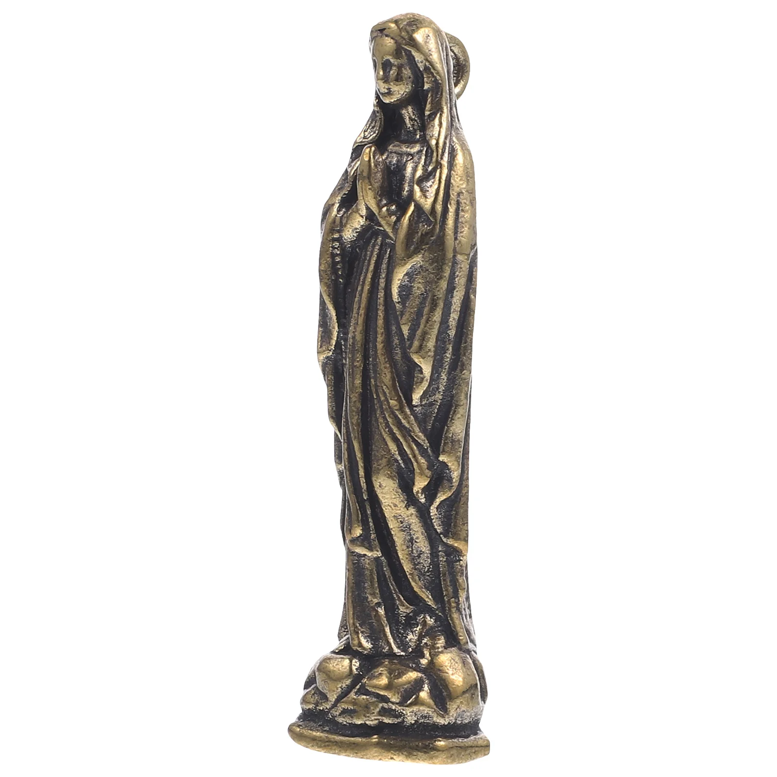 

Miniature Mary Brass Ornament Religious Decor For Home Office Desktop Classic Mary Decor Church Decoration