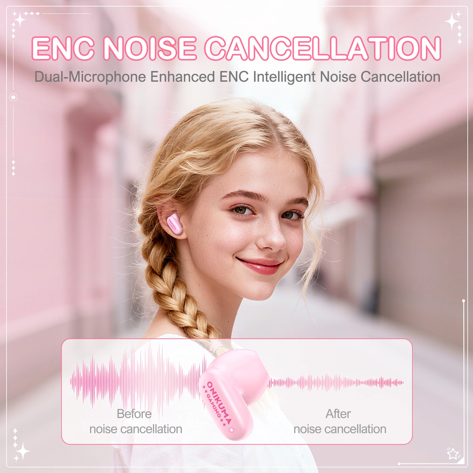 ONIKUMA TX603 TWS سماعات بلوتوث V5.4 سماعات لاسلكية للحد من الضوضاء سماعة جديدة #5