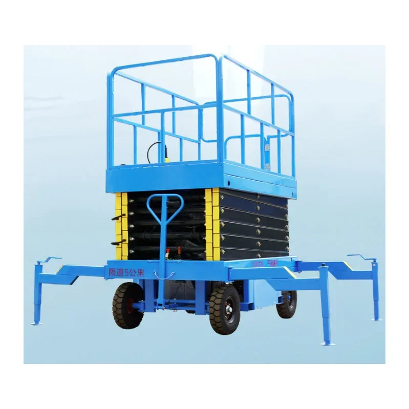 Platform Foldable Aerial Ladder Hoist Electric Lifting Scaffold Mobile Lift  For Construction Decoration