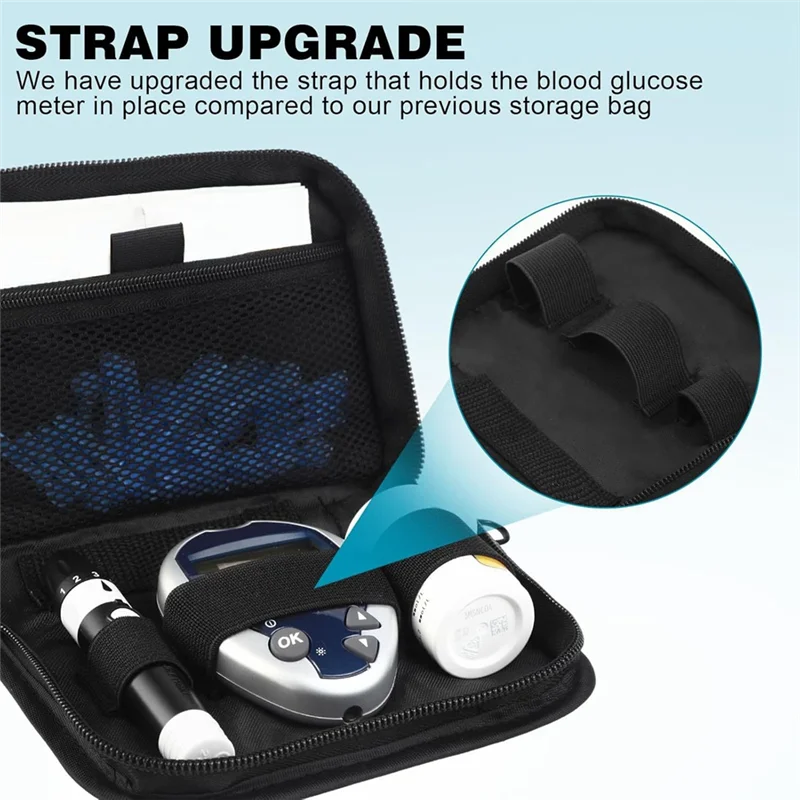 ELECT-Monitor Accessories Travel Pouch Storage Bag For One Touch Ultra 2 Blood Glucose Meter Holder Portable Pack