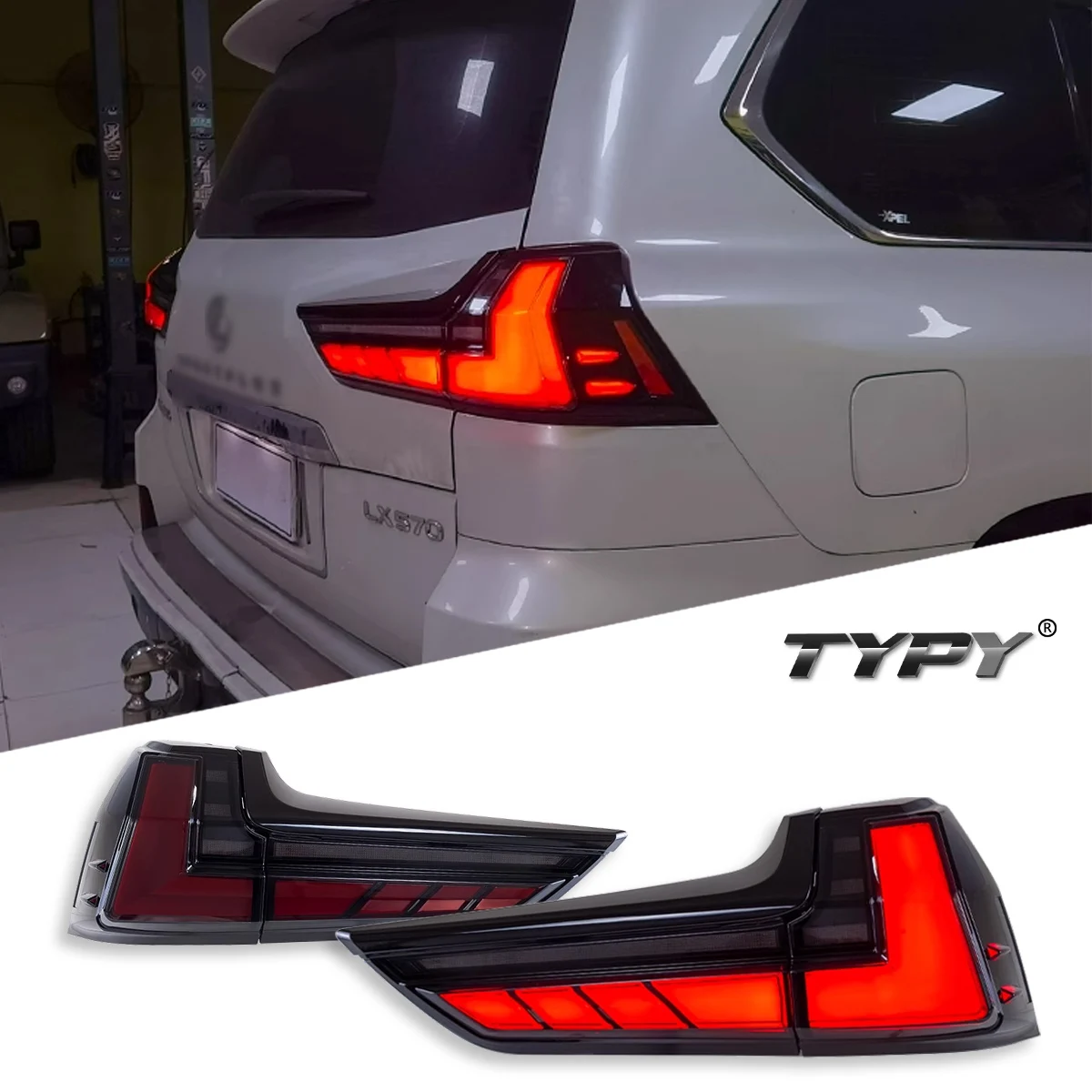 

TYPY Car For Lexus LX Taillight LX570 2016-2021 Upgrade Modified to New DRL Dynamic Turn Signal LED Taillight Auto Accessories