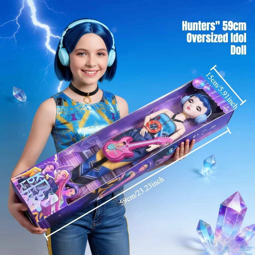 60cm Large Musical Plastic  Kpob Posable Moving Eyes Rumi Mira Zoey Princess DIY Birthday Gifts