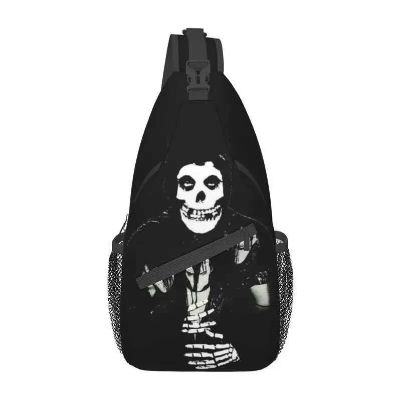 Misfits crâne fronde sac à dos à bandoulière hommes personnalisé Heavy Metal musique Punk Rock poitrine sac à bandoulière pour voyager sac à dos