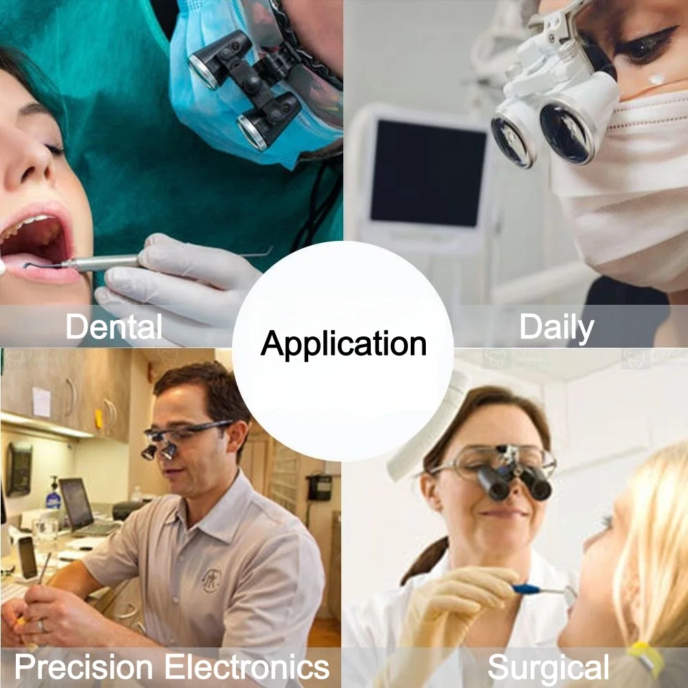 Dental Magnification Binocular 3.5X/2.5X Surgery Surgical Magnifier with Headlight LED Light Lab Medical Operation Loupe Lamp