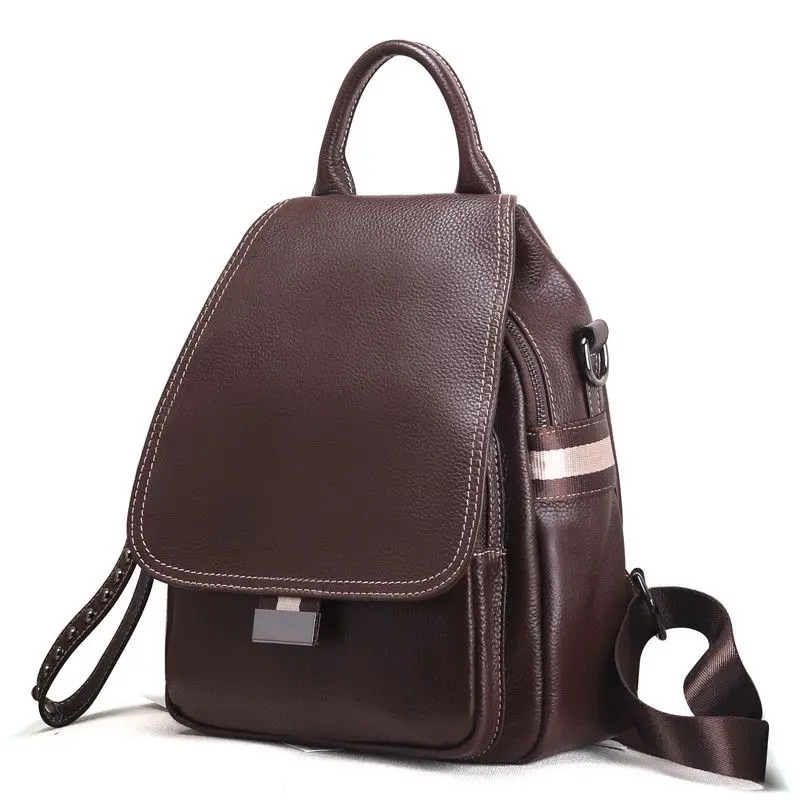 2027 New Fashion Luxury Brand cow genuine Leather Women Backpacks Female Ladies Girl Student Korean Casual Designer Backpack
