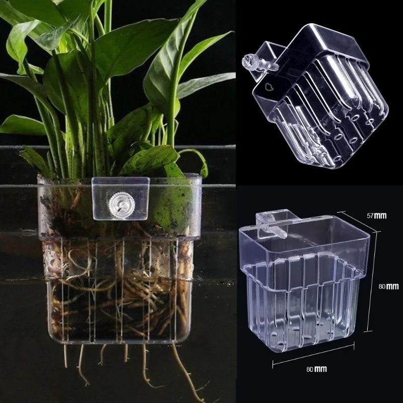 

Transparent Plant Hydroponic Basket Fish Tank Hanging Decorations Aquatic Plants Holder Aquarium Plant Cup Fish Tank Planter 5pc