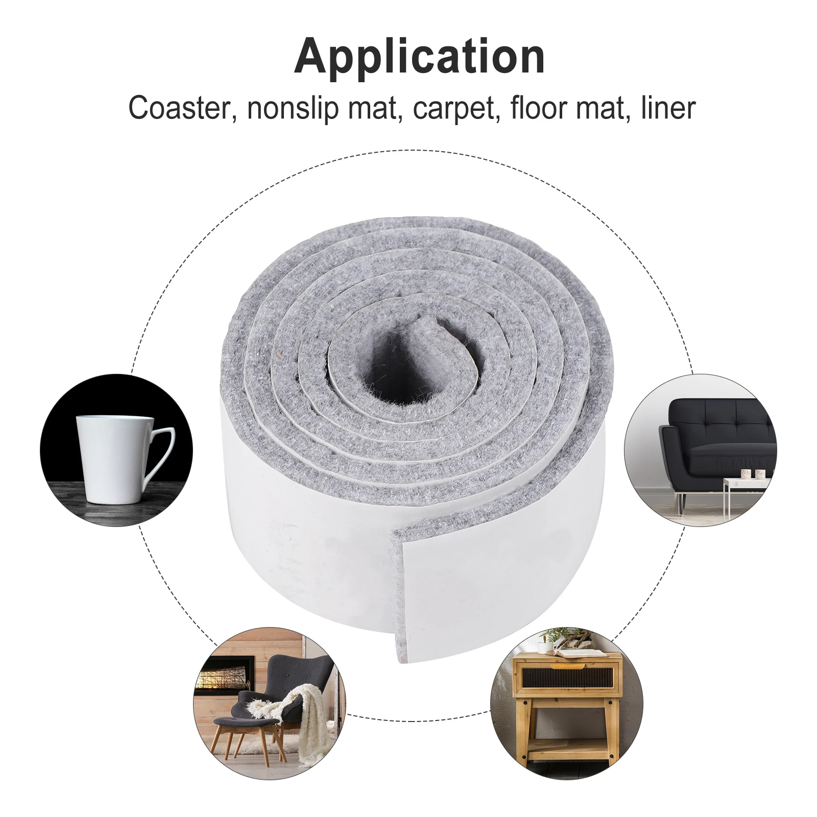 

1000x50x5mm Non Felt Pad Self Adhesive Chair Pads For Home Grey Chair Protector Cuttable Strips Furniture Legs Feet Home