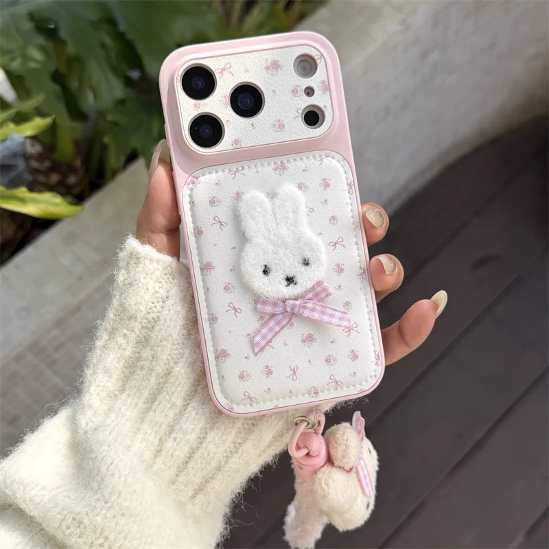 

Kawaii Cartoon Plush Animal Phone Case For iPhone 17 Pro 14 15 16 Pro Max Cover Shockproof Cute Fluffy Protective Cases For Girl