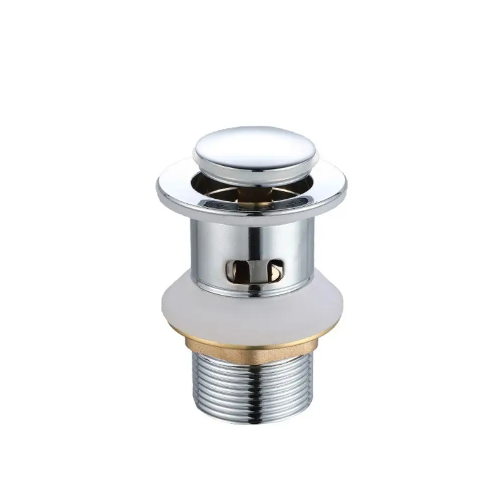 

Rust-proof G1-1/4 Basin Drainer Bouncing Core Press Type Pop-up Sink Drain Rapid Drainage Threaded Sink Drain Plug Washroom